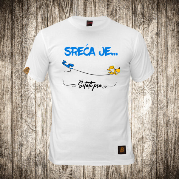 muska majica boja bela slika sreca jesetati psa