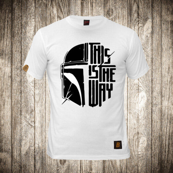 muska majica boja bela slika star wars this is the way