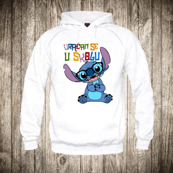 deciji duks boja bela slika stic stich vracam se u skolu