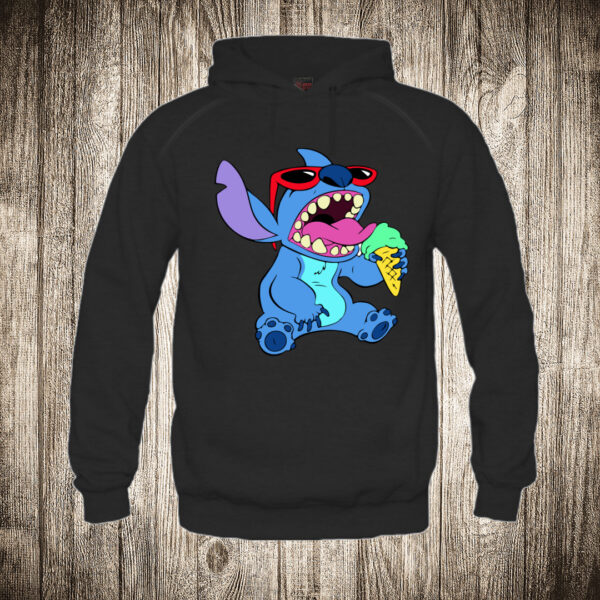 duks sa kapuljacom boja crna slika stic stitch sladoled