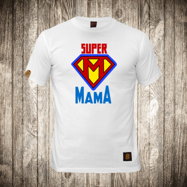decija majica boja bela slika super mama