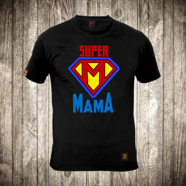 muska majica boja crna slika super mama
