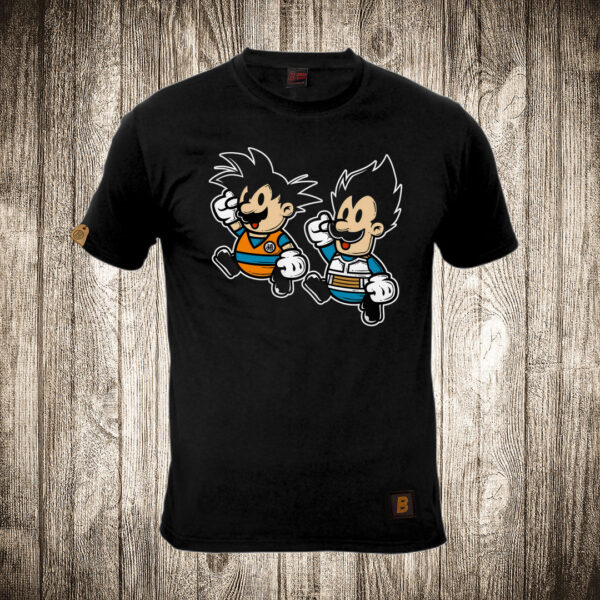 muska majica boja crna slika super mario i luidji goku edition dragon ball