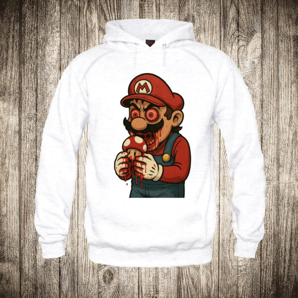 deciji duks boja bela slika super mario jede pecurke