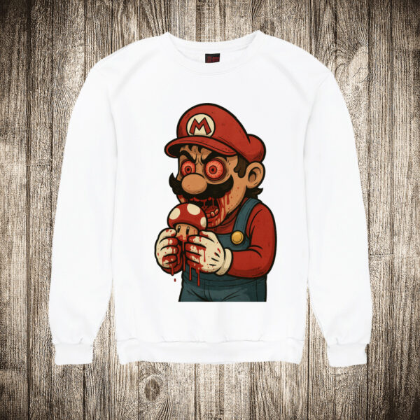 duks bez kapuljace boja bela slika super mario jede pecurke
