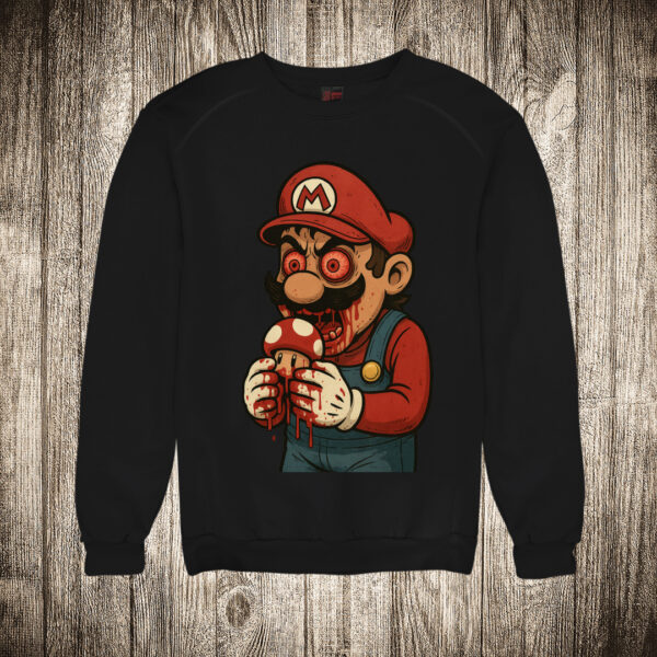 duks bez kapuljace boja crna slika super mario jede pecurke