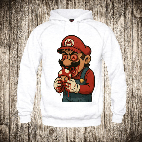 duks sa kapuljacom boja bela slika super mario jede pecurke