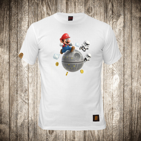 decija majica boja bela slika super mario star wars edition 1