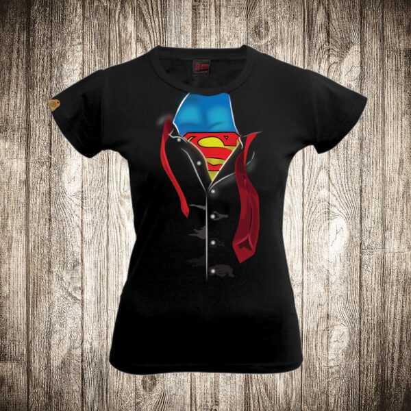 zenska majica boja crna slika supermen 1 kosulja