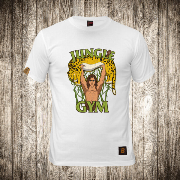 muska majica boja bela slika tarzan jungle gym teretana trening