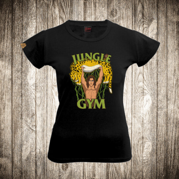 zenska majica boja crna slika tarzan jungle gym teretana trening