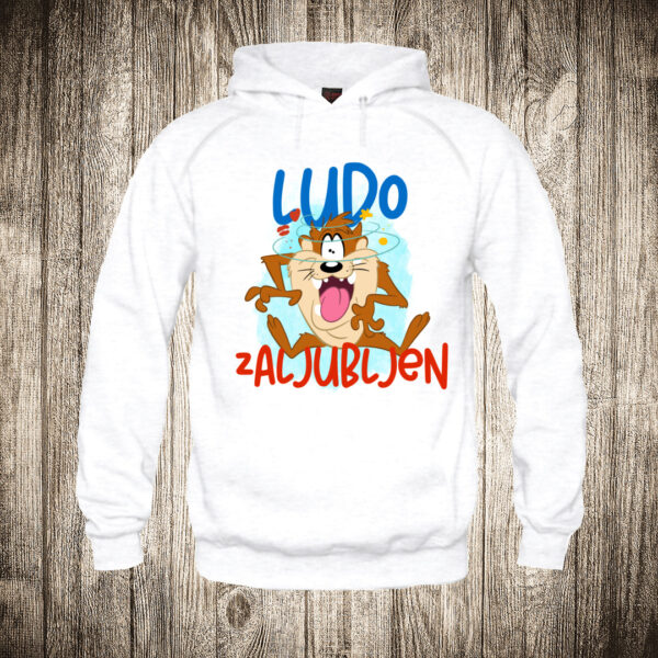 duks sa kapuljacom boja bela slika tasmanijski djavo ludo zaljubljen
