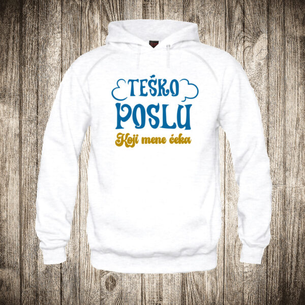 deciji duks boja bela slika tesko poslu koji mene ceka