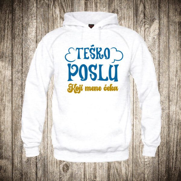 duks sa kapuljacom boja bela slika tesko poslu koji mene ceka