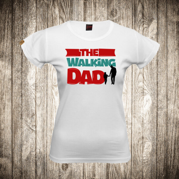 zenska majica boja bela slika the walking dad otac