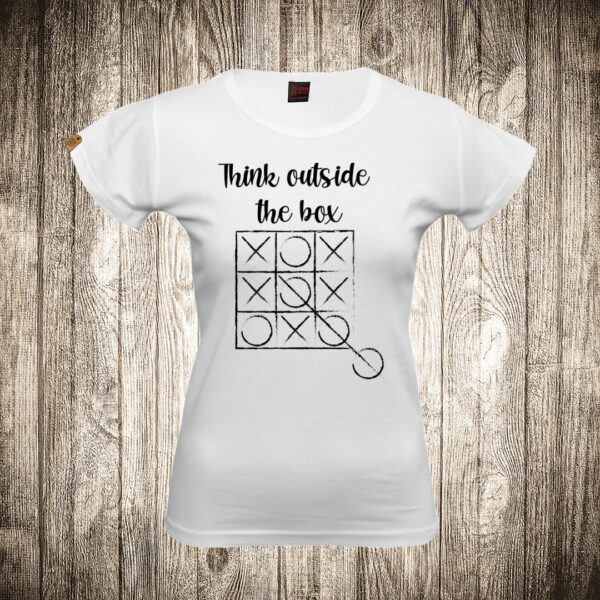 zenska majica boja bela slika think outside of the
