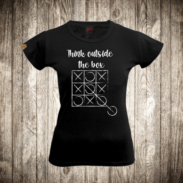 zenska majica boja crna slika think outside of the