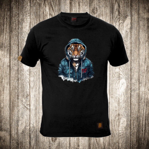 muska majica boja crna slika tigar sa kapuljacom 3