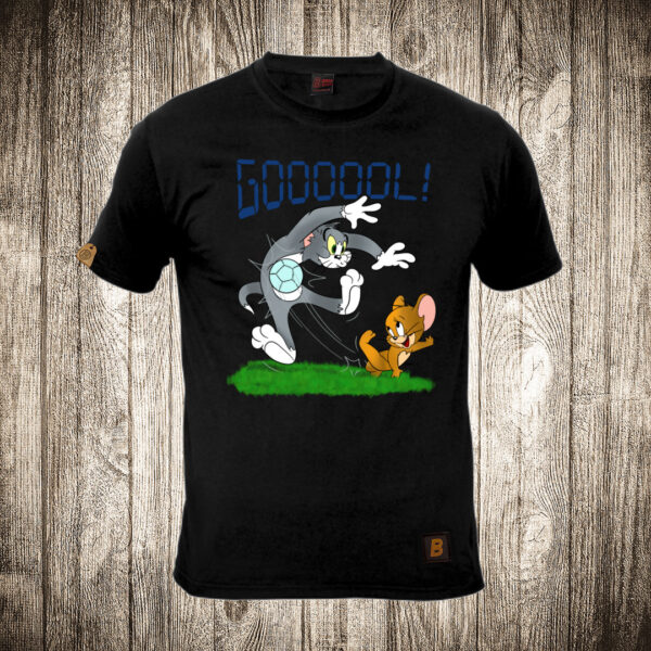 muska majica boja crna slika tom i jerry tom i dzeri fudbal