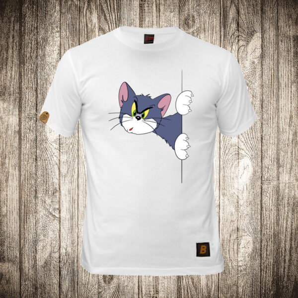 decija majica boja bela slika tom tom and jerry se krije iza zida