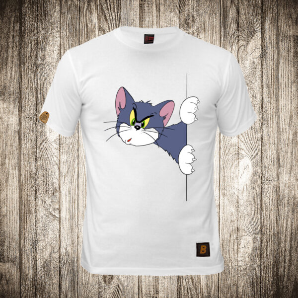muska majica boja bela slika tom tom and jerry se krije iza zida