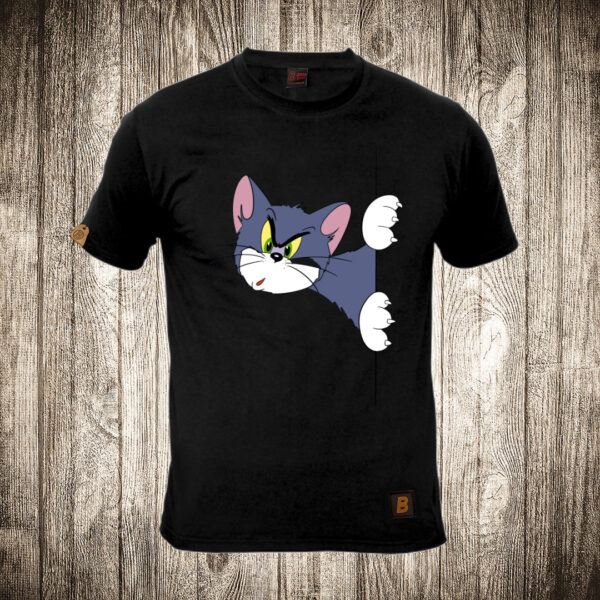 muska majica boja crna slika tom tom and jerry se krije iza zida