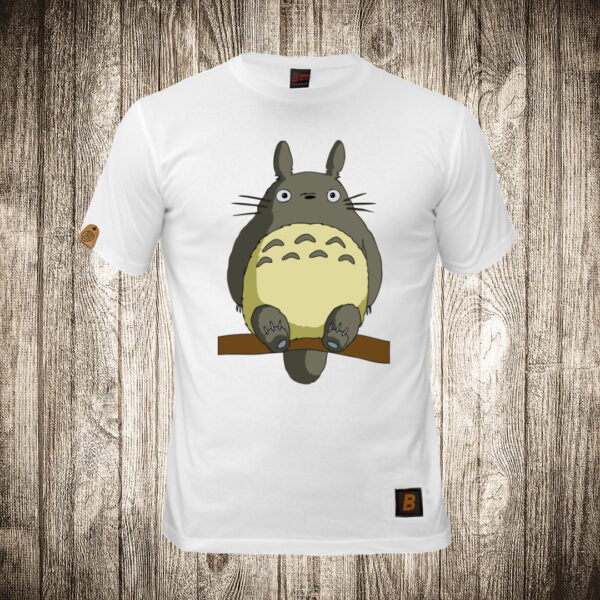 decija majica boja bela slika totoro na grani