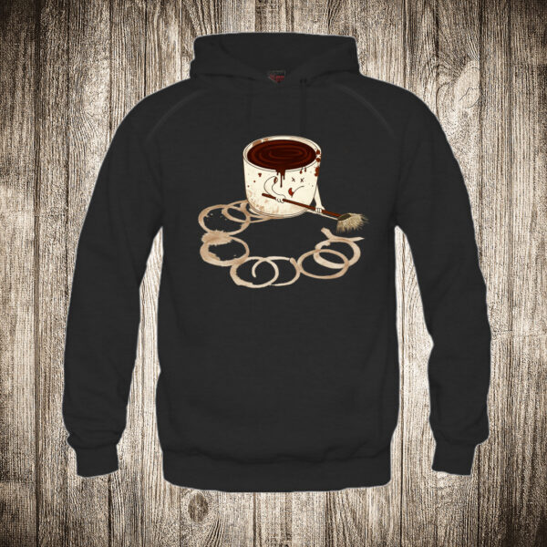 duks sa kapuljacom boja crna slika trag od solje kafe