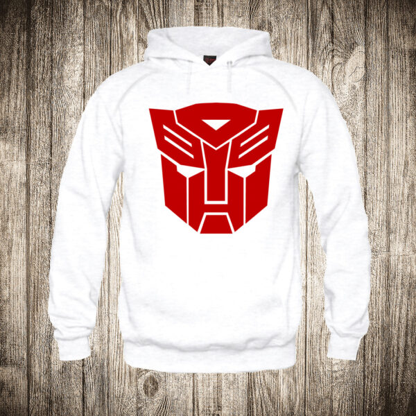 duks sa kapuljacom boja bela slika transformers logo