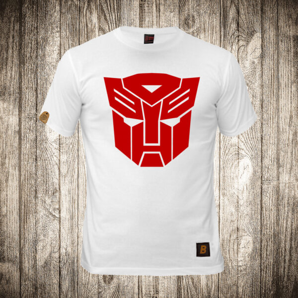 muska majica boja bela slika transformers logo