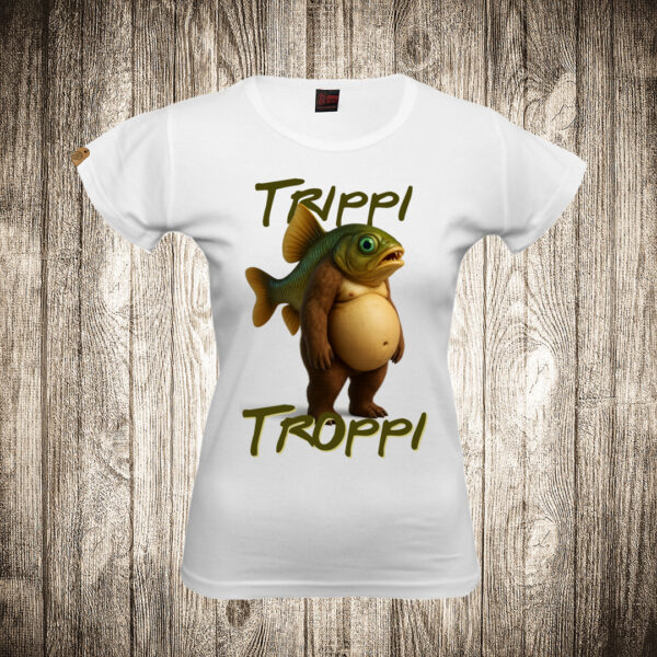 zenska majica boja bela slika trippi troppi brain rot