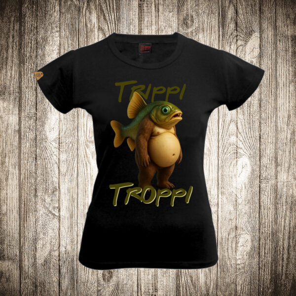 zenska majica boja crna slika trippi troppi brain rot