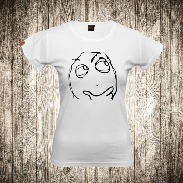 zenska majica boja bela slika troll face meme 4