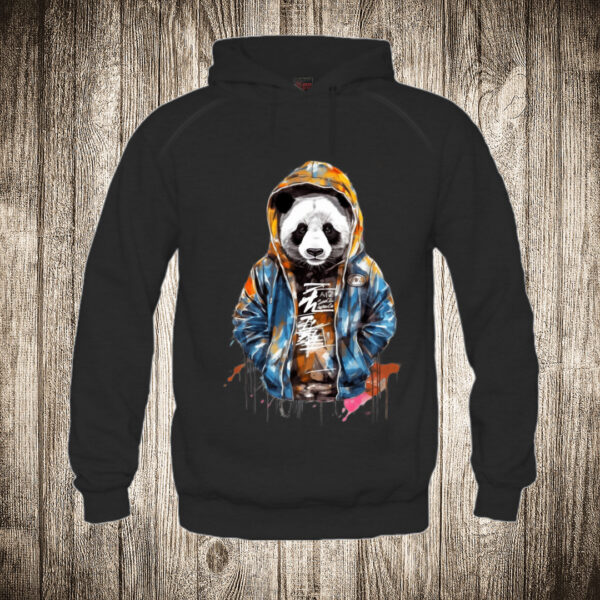 duks sa kapuljacom boja crna slika urban panda 10