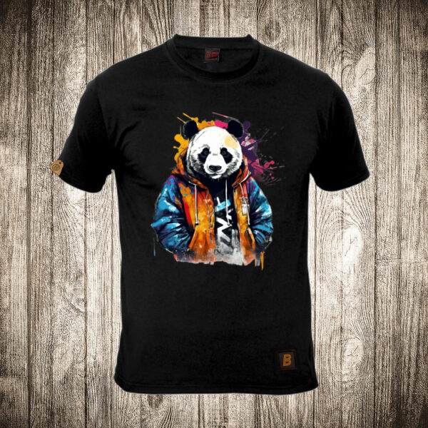 muska majica boja crna slika urban panda 12