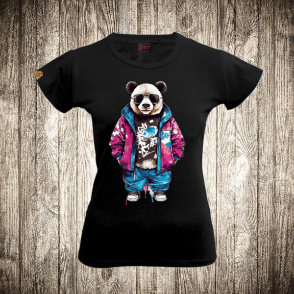 zenska majica boja crna slika urban panda 13