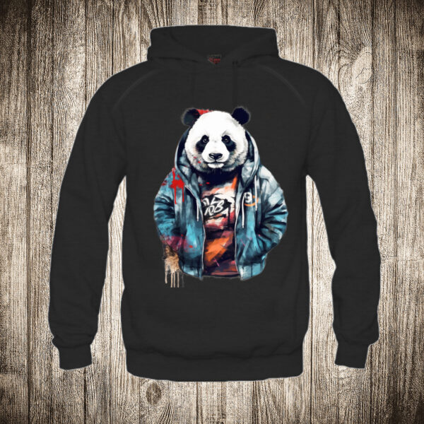 duks sa kapuljacom boja crna slika urban panda 15