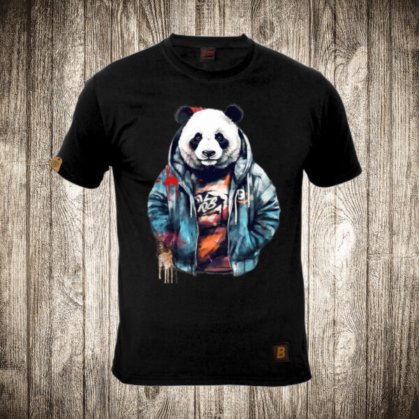 muska majica boja crna slika urban panda 15