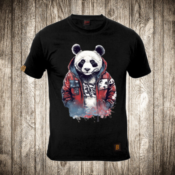 muska majica boja crna slika urban panda 24