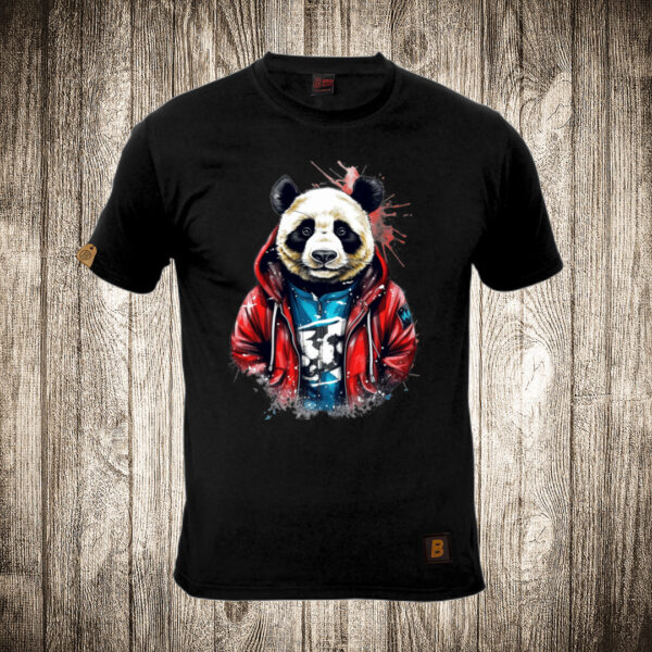 muska majica boja crna slika urban panda 4