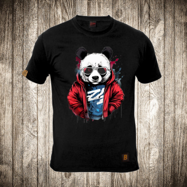 muska majica boja crna slika urban panda 5