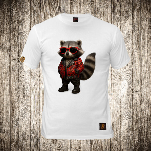 decija majica boja bela slika urban rakun moda fashion