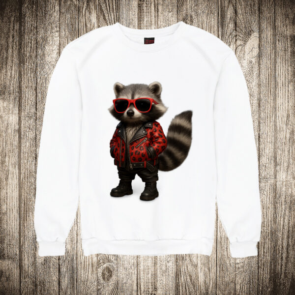 duks bez kapuljace boja bela slika urban rakun moda fashion