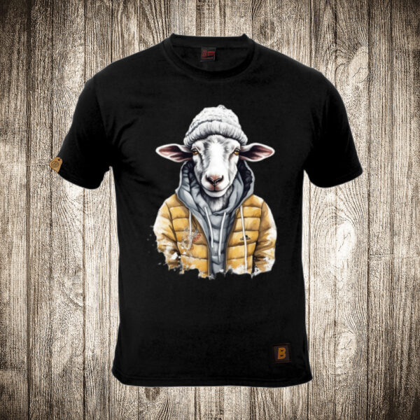 muska majica boja crna slika urbana ovca 16 sa kapom