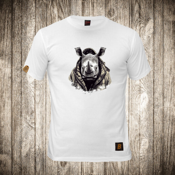 muska majica boja bela slika urbani nosorog 1