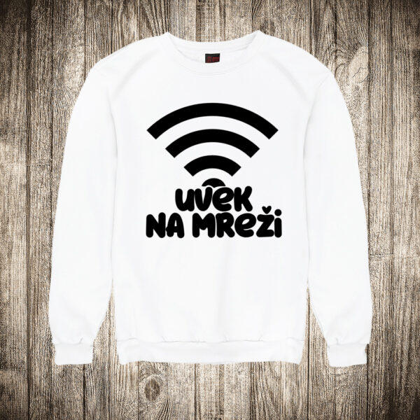 duks bez kapuljace boja bela slika uvek na mrezi wi fi