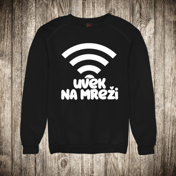 duks bez kapuljace boja crna slika uvek na mrezi wi fi