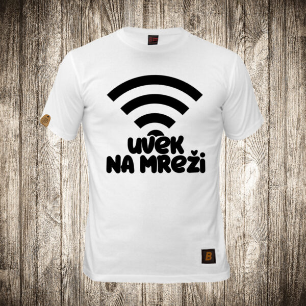 muska majica boja bela slika uvek na mrezi wi fi