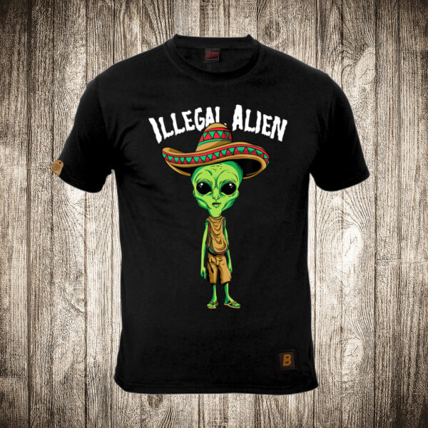 muska majica boja crna slika vanzemaljac illegal alien