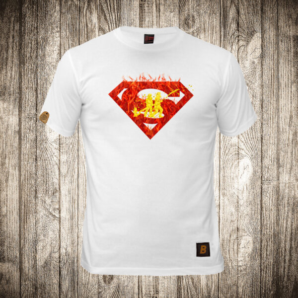 decija majica boja bela slika vatrogasac supermen